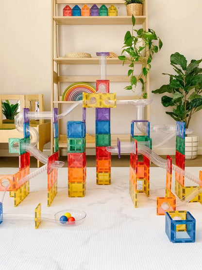 Klocki magnetyczne kulodrom Rainbow Ball Run Pack Connetix BEBE Concept 