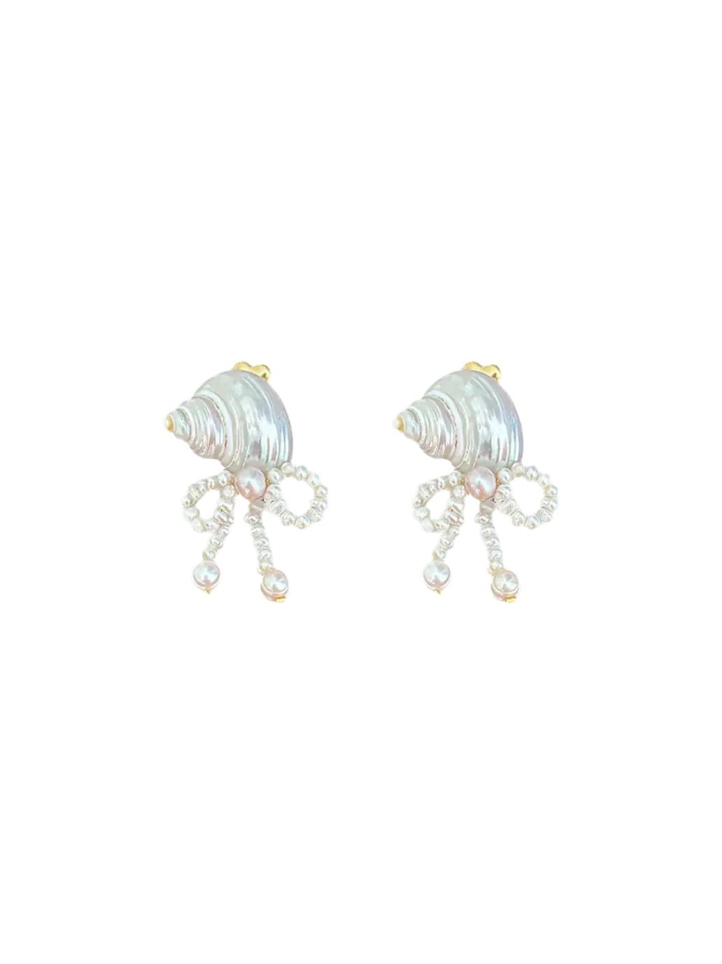 Kolczyki Shell &amp; bow earrings Amori Mori BEBE Concept 