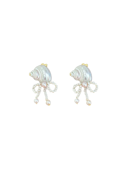 Kolczyki Shell &amp; bow earrings Amori Mori BEBE Concept 