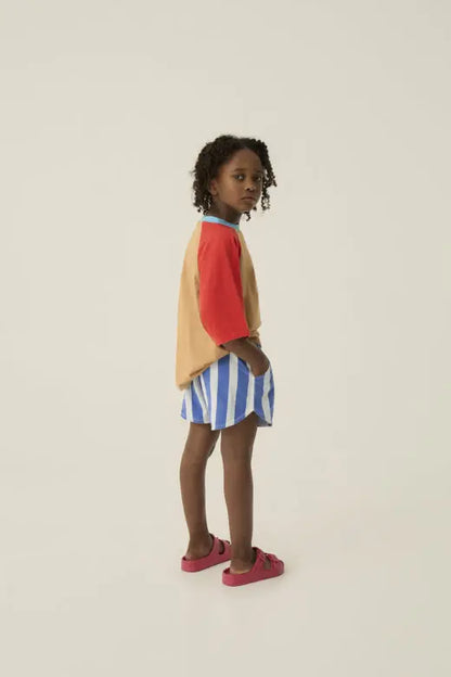 Blue Stripes Washed Shorts The Campamento BEBE Concept 