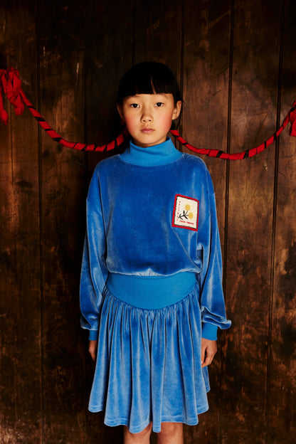 Postcard Velvet Dress Blue BLUE