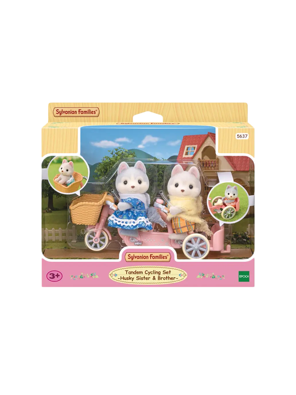 Tandem na rowerze pieski Husky Sylvanian Families BEBE Concept 