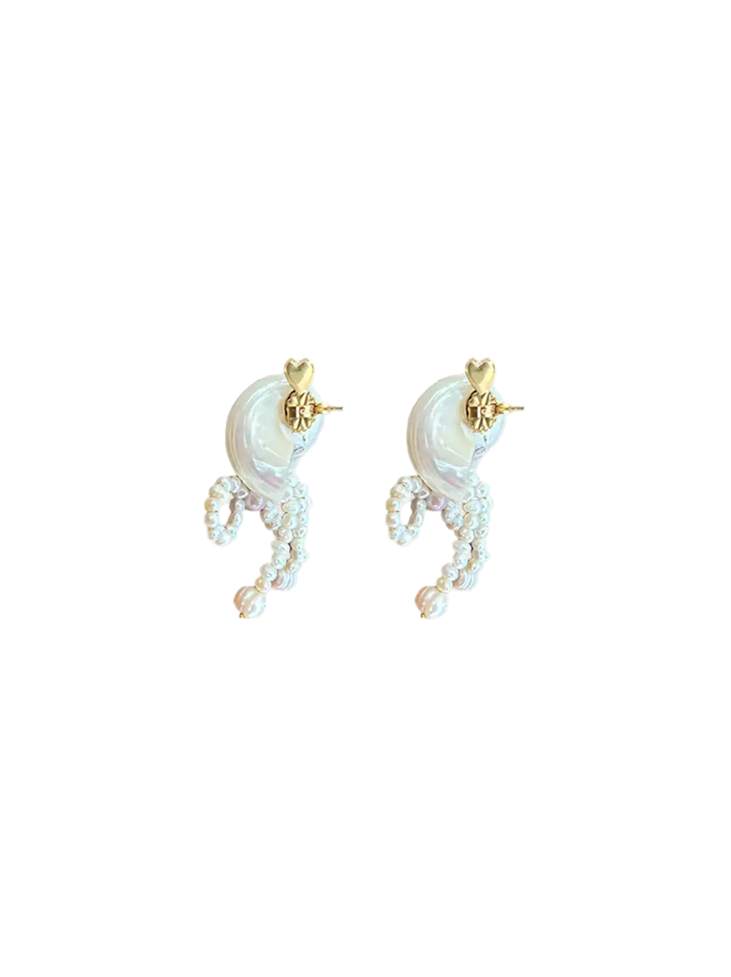 Kolczyki Shell &amp; bow earrings Amori Mori BEBE Concept 