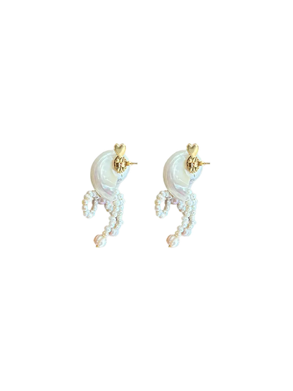 Kolczyki Shell &amp; bow earrings Amori Mori BEBE Concept 