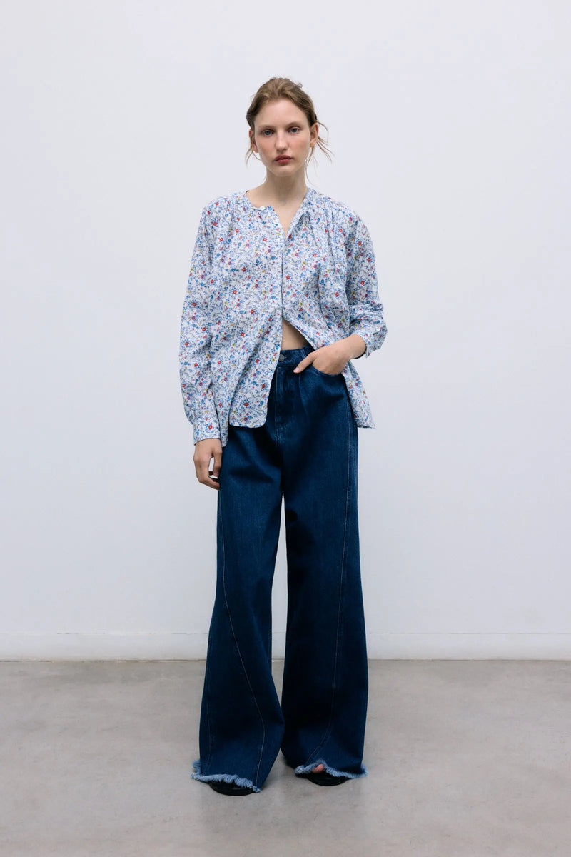 TNS Denim Extra Wide Woman Pant Indigo Denim The New Society BEBE Concept 