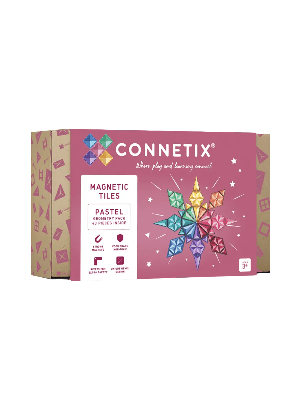 Klocki magnetyczne Pastel Geometry Pack Connetix BEBE Concept 
