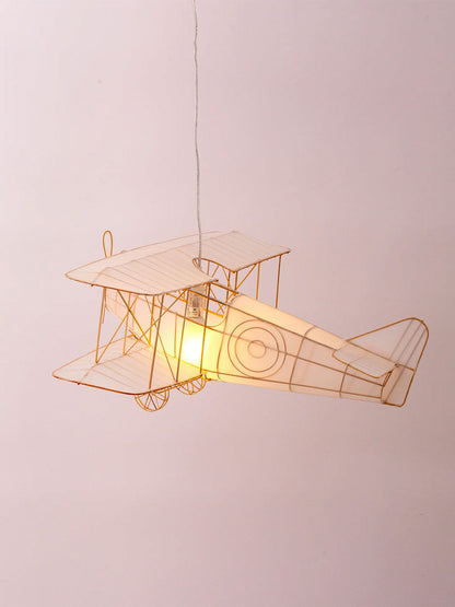Ręcznie malowany lampion z jedwabiu Samolot Petit Pan BEBE Concept 