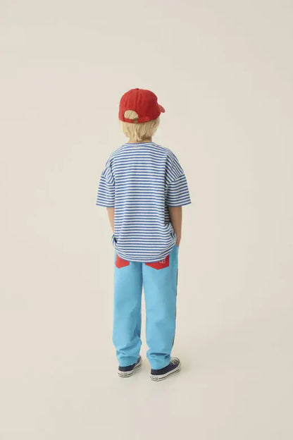 Blue Color Block Trousers The Campamento BEBE Concept 