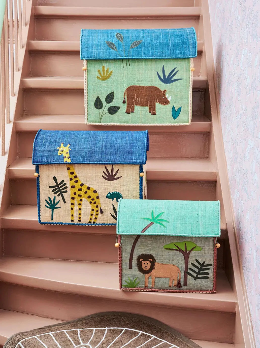 Zestaw 3 koszy Raffia Storage House RICE BEBE Concept 