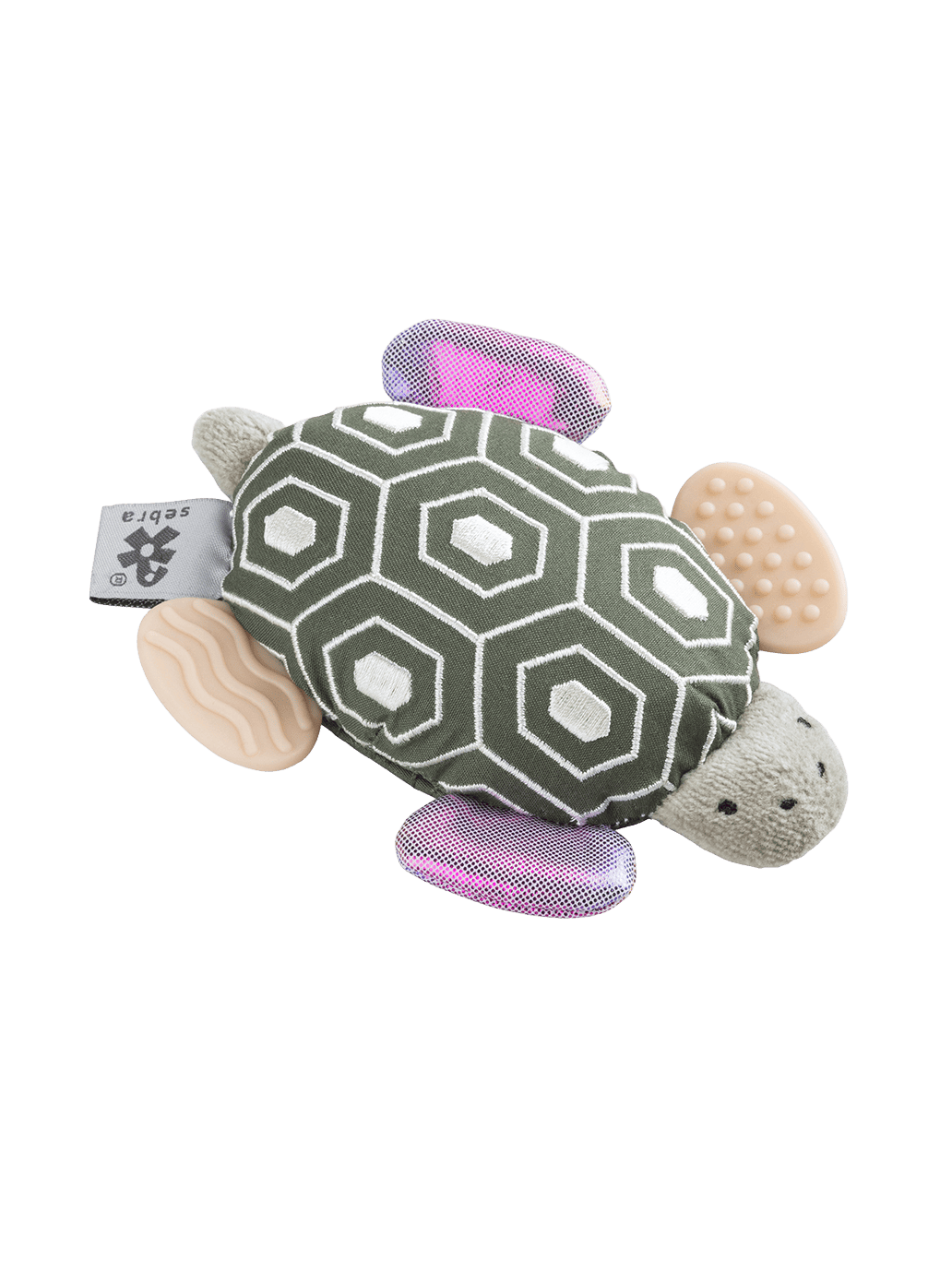 Sensoryczna zabawka z lusterkiem Turbo Turtle Sebra BEBE Concept 