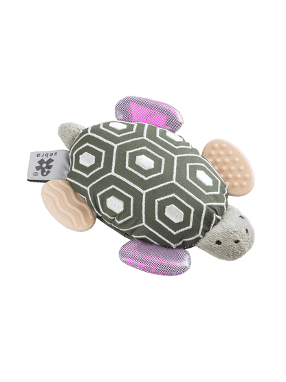 Sensoryczna zabawka z lusterkiem Turbo Turtle Sebra BEBE Concept 