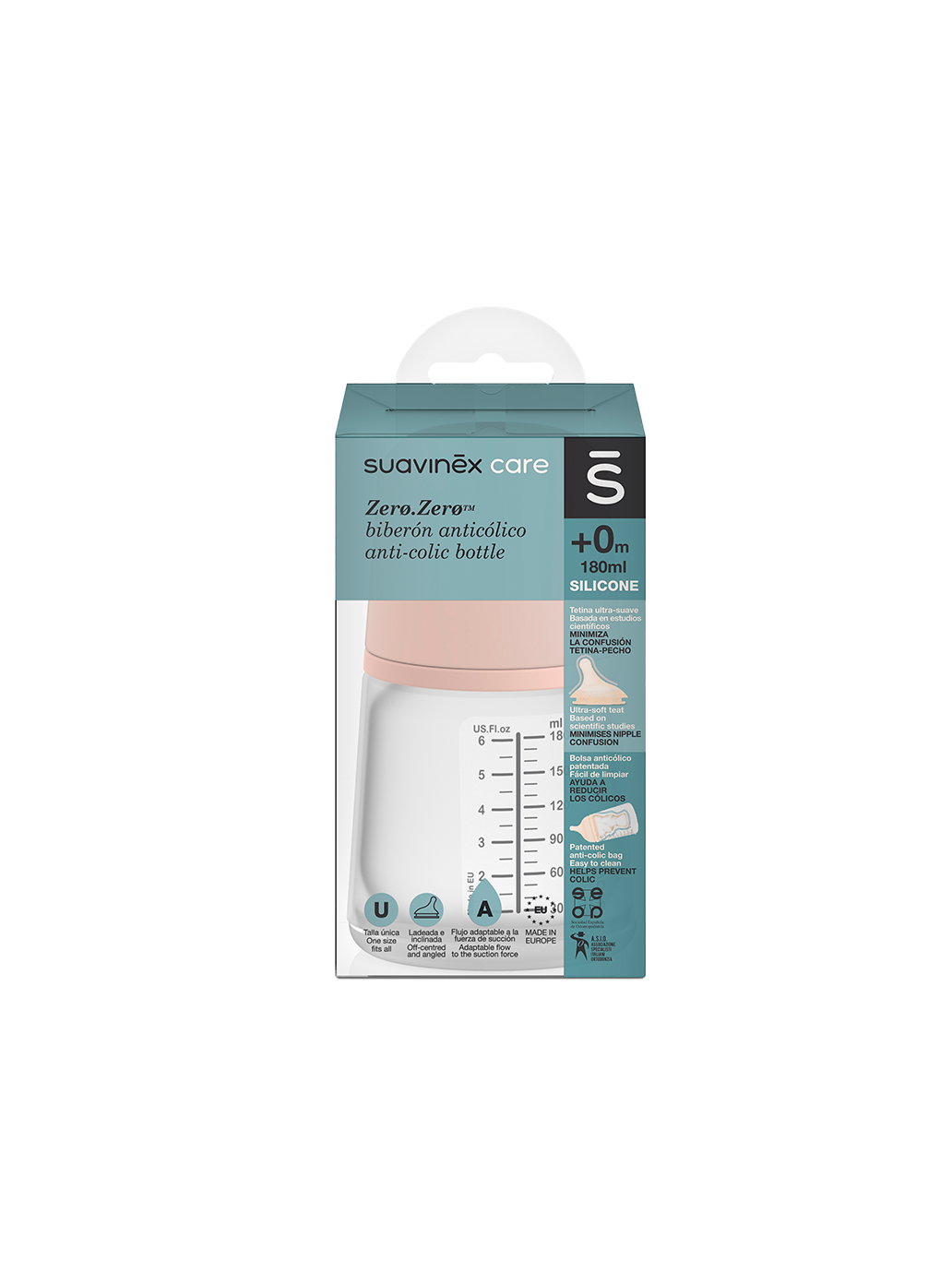 Butelka antykolkowa o regulowanym przepływie Zero Zero 180 ml Suavinex BEBE Concept 