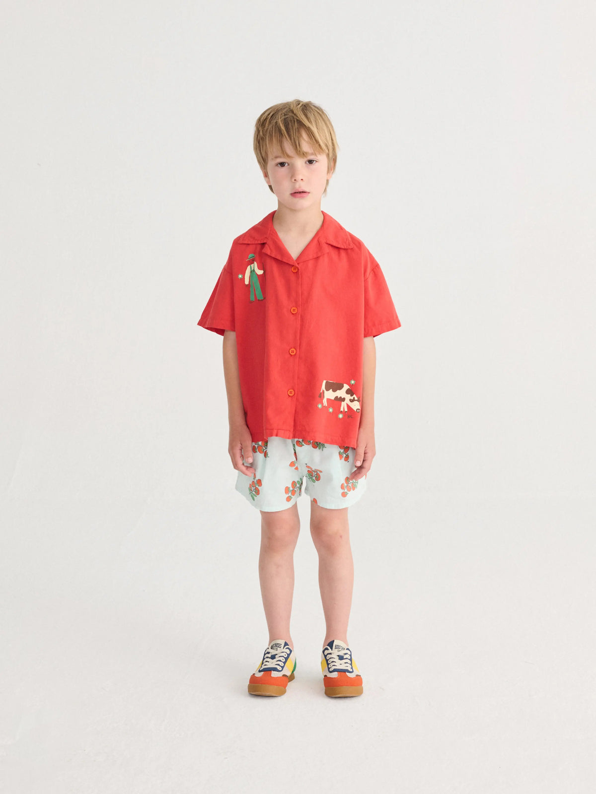 Spodenki Juicy Tomatoes woven shorts Bobo Choses BEBE Concept 