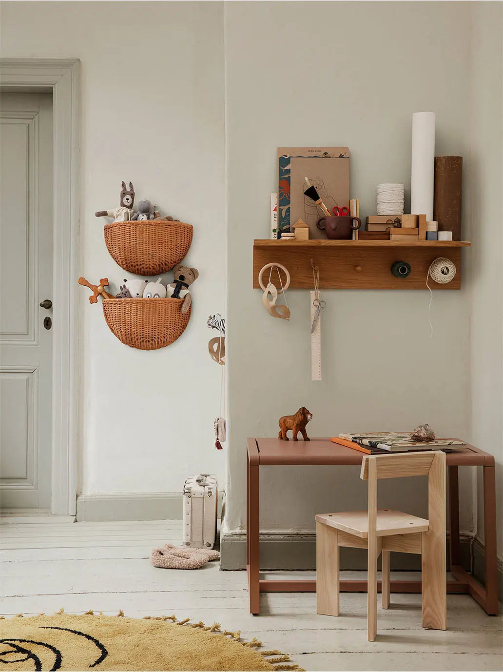 Zestaw rattanowych organizerów na ścianę Ferm Living BEBE Concept 