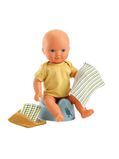 Nocnik z akcesoriami dla lalki Pomea Djeco BEBE Concept 