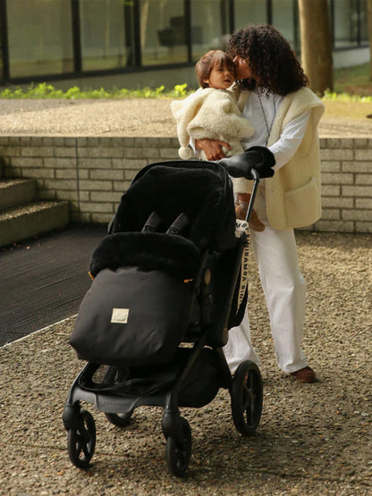 Saco de dormir impermeable para cochecito con lana merino. BLACK