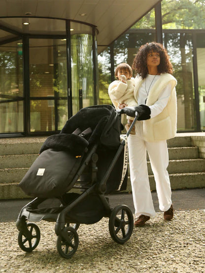 Saco de dormir impermeable para cochecito con lana merino. BLACK