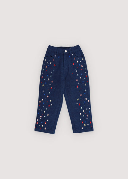 Jeansy zdobione kryształkami Mia Pant The New Society BEBE Concept 