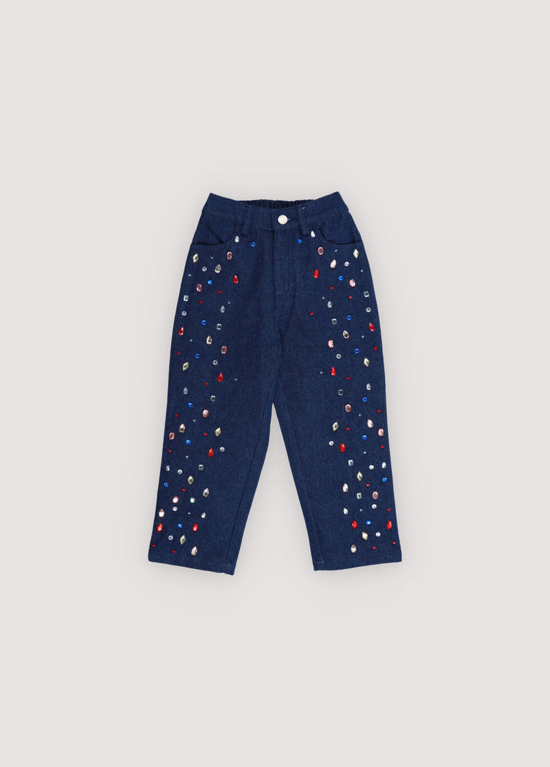 Jeansy zdobione kryształkami Mia Pant The New Society BEBE Concept 