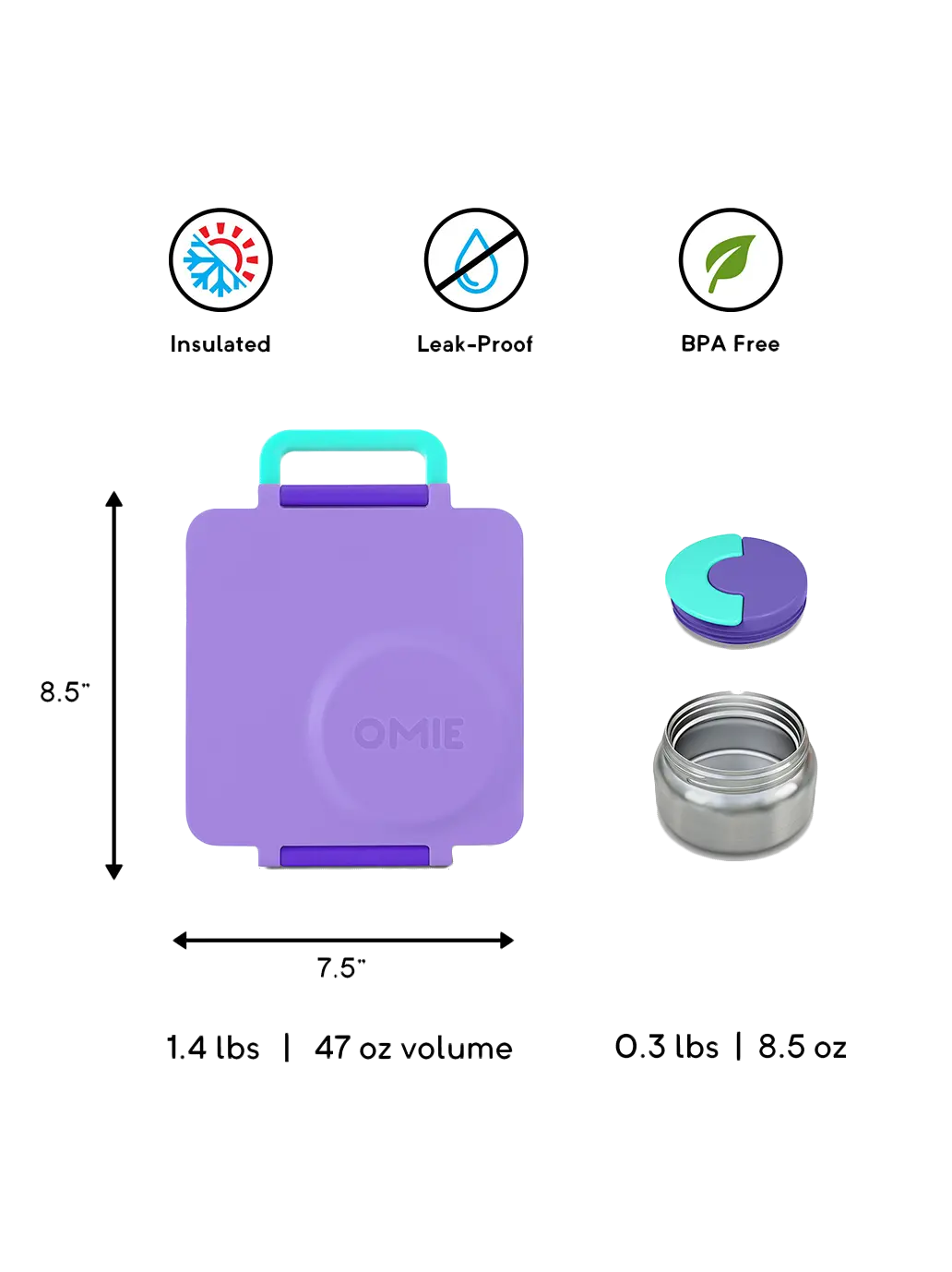 OmieBox lunchbox z termosem i przegródkami OMIE BEBE Concept 