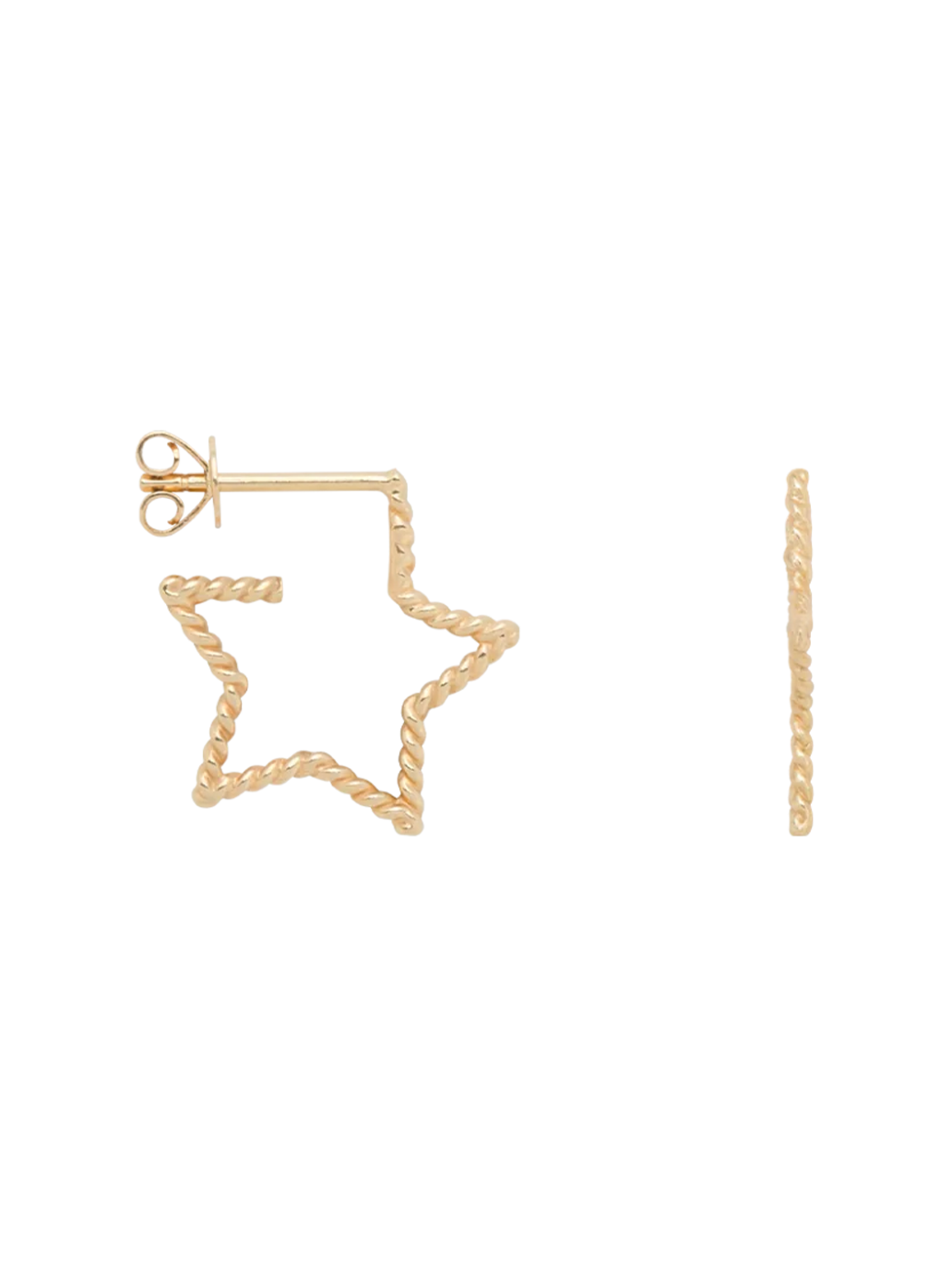 Złoty kolczyk Tangled Star Stud Earring Anna + Nina BEBE Concept 