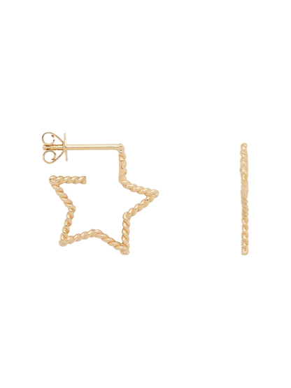 Złoty kolczyk Tangled Star Stud Earring Anna + Nina BEBE Concept 
