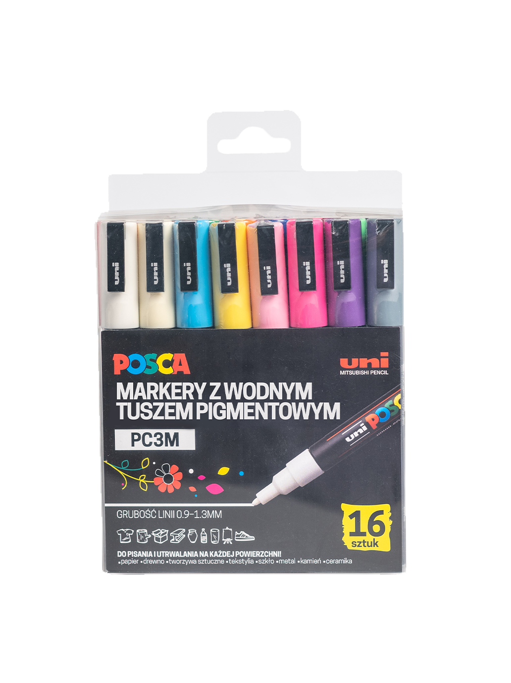 Markery z farbą plakatową POSCA PC3M UNI BEBE Concept 