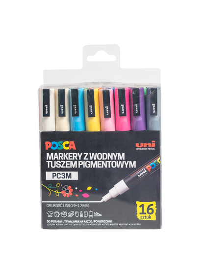 Markery z farbą plakatową POSCA PC3M UNI BEBE Concept 