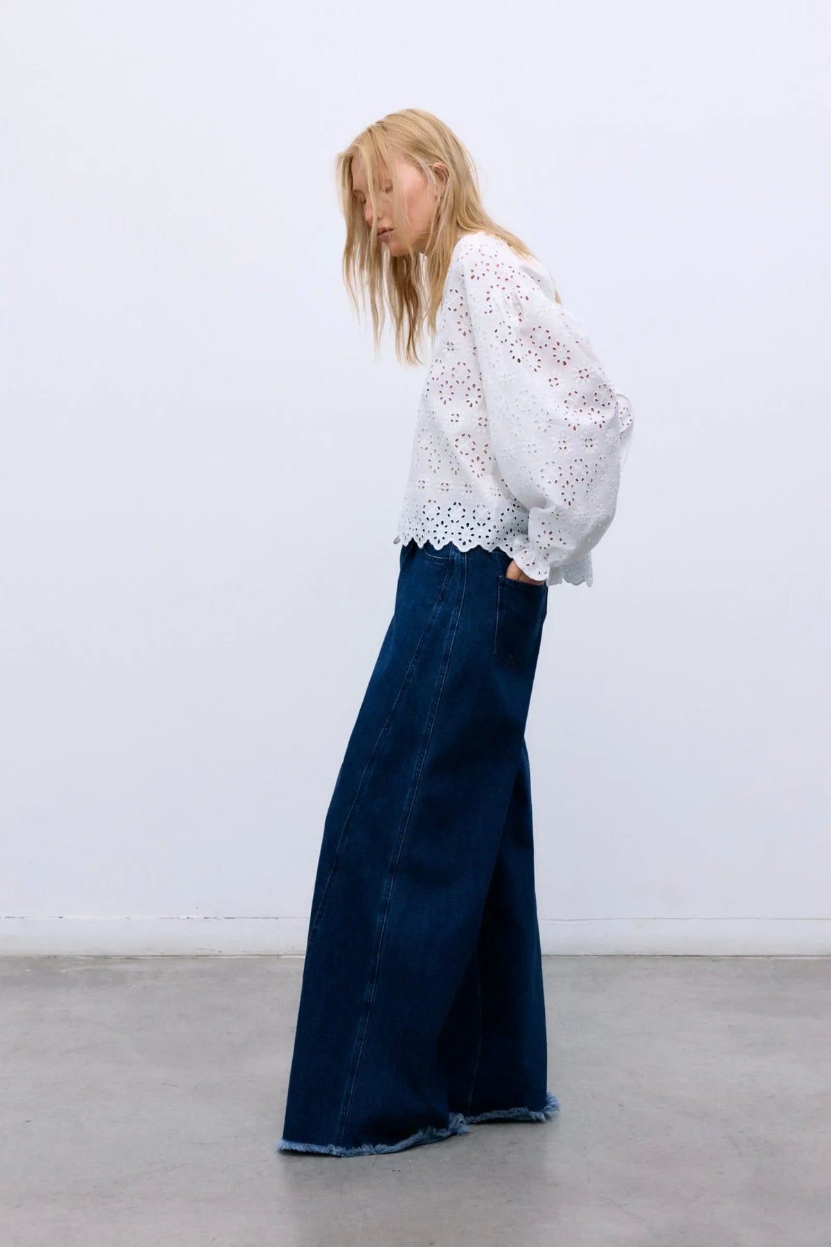 TNS Denim Extra Wide Woman Pant Indigo Denim The New Society BEBE Concept 