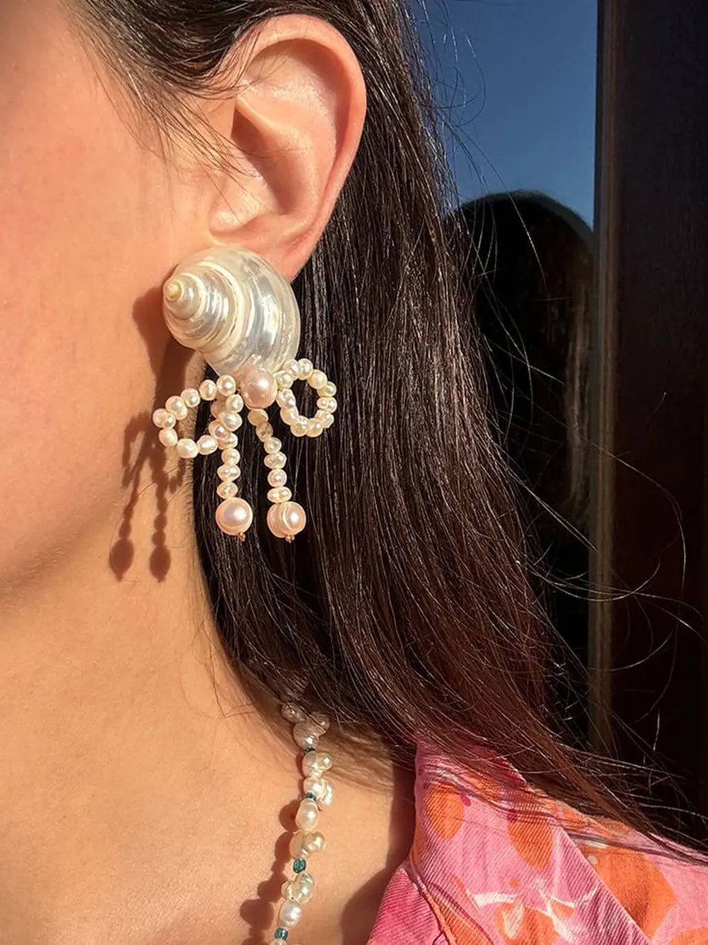 Kolczyki Shell &amp; bow earrings Amori Mori BEBE Concept 
