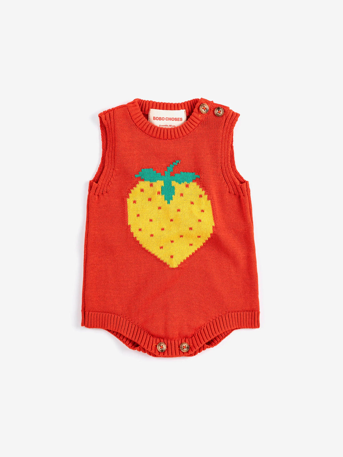 Pixel Strawberry knitted romper Bobo Choses BEBE Concept 