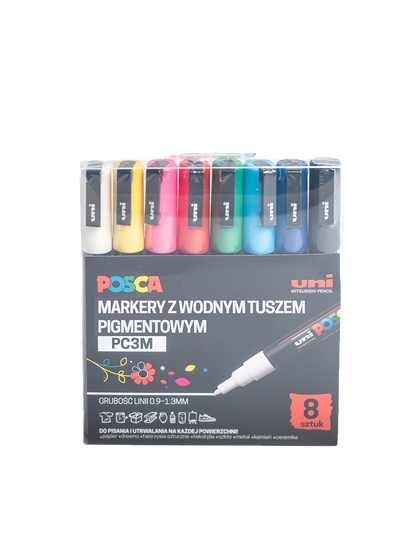 Markery z farbą plakatową POSCA PC3M UNI BEBE Concept 