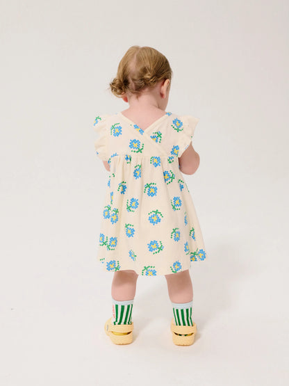 Sukienka Pixel Flowers all over ruffled dress Bobo Choses BEBE Concept 