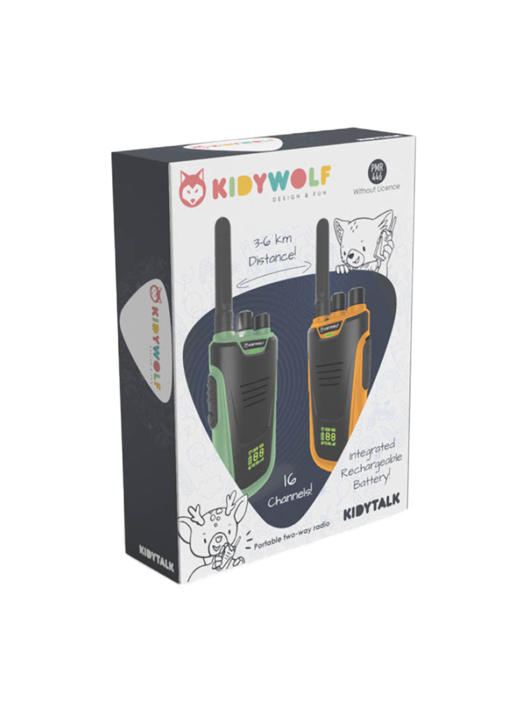 Zestaw krótkofalówek Kidytalk walkie talkie Kidywolf BEBE Concept 