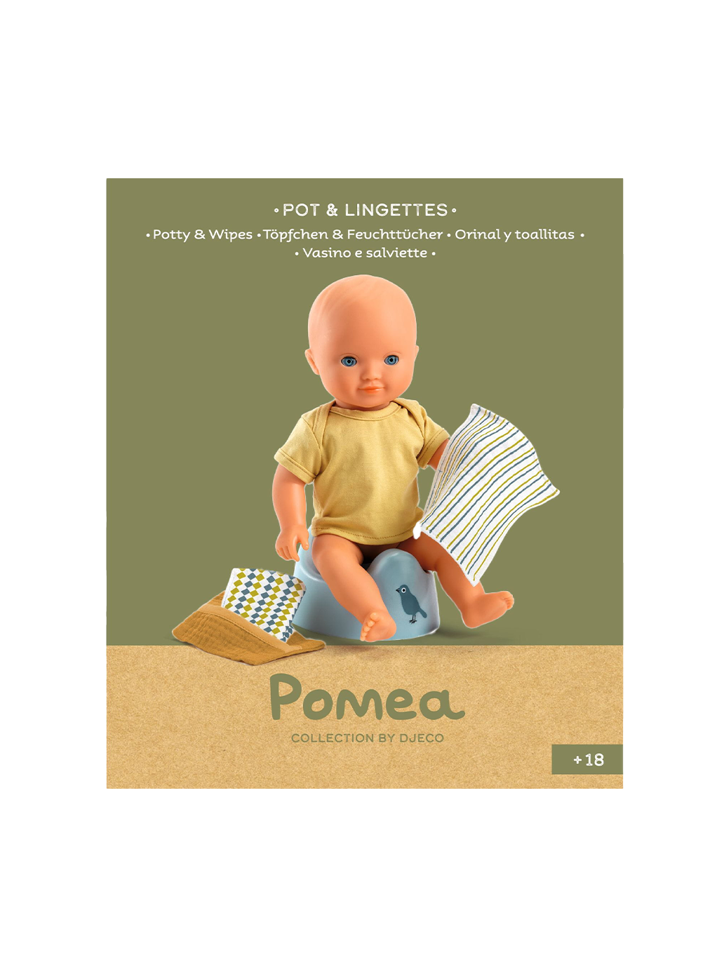 Nocnik z akcesoriami dla lalki Pomea Djeco BEBE Concept 