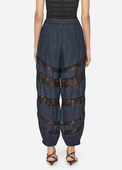 Margaret Solid Balloon Pants BLUE