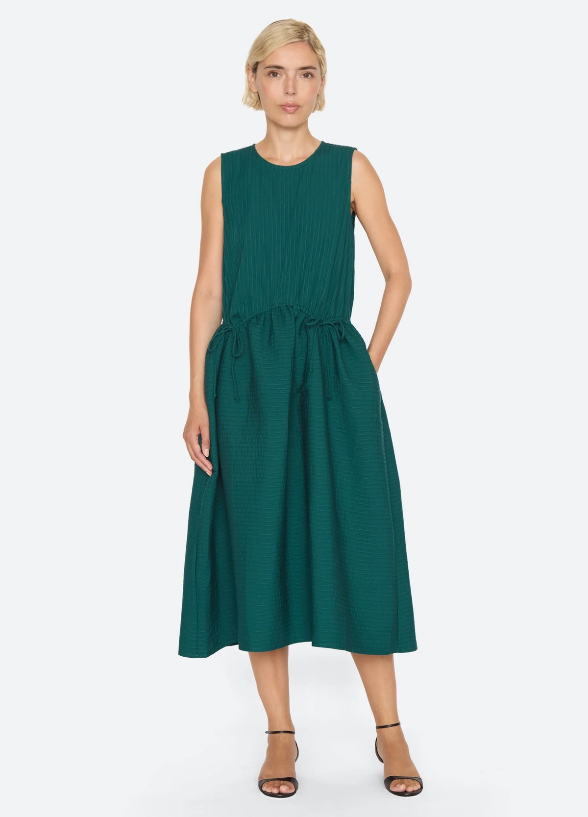 Roni Solid Sleeveless Dress TURQUOISE