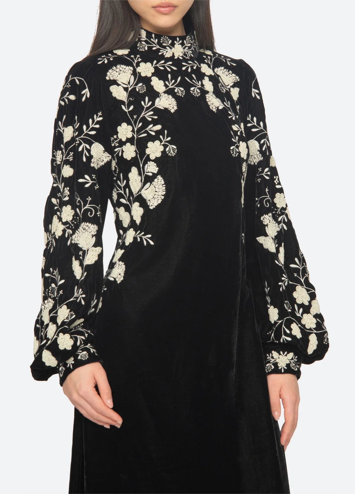 Shiloh Embroidered Maxi Dress BLACK