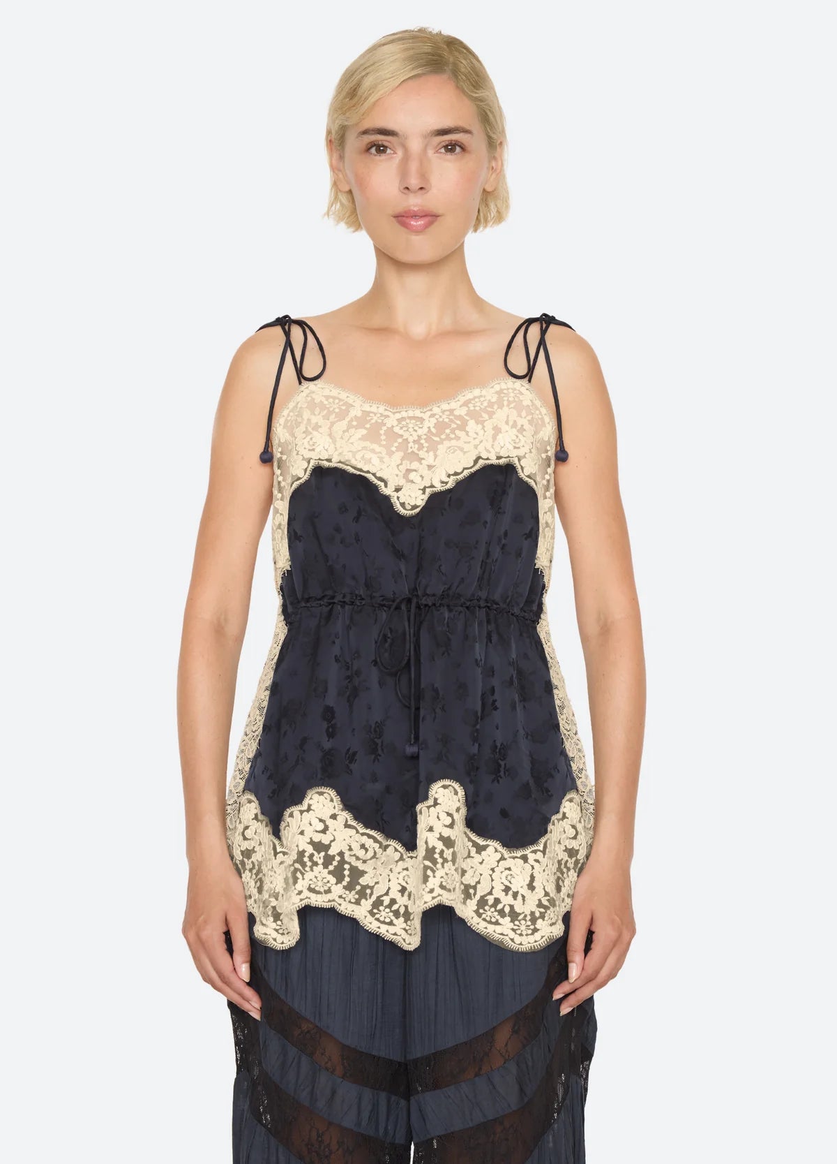 Shay Lace Tie Camisole NAVY