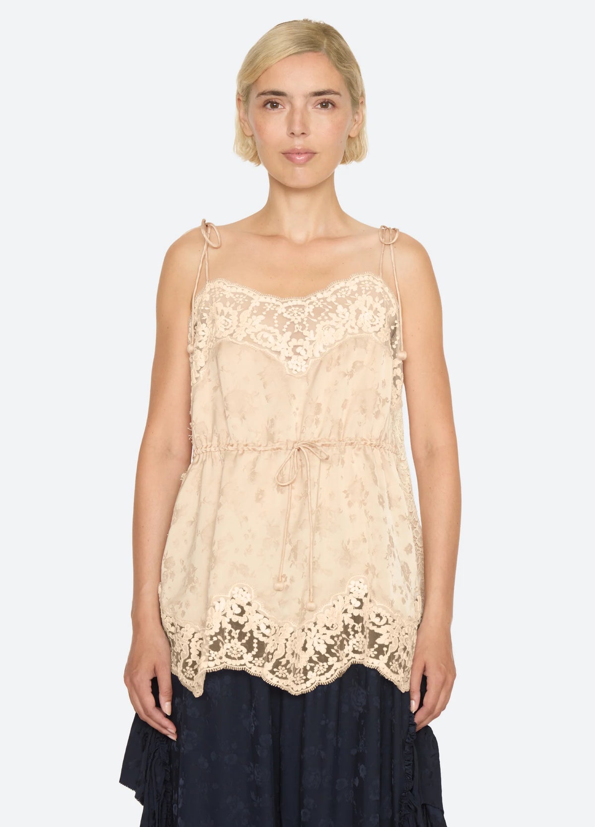Shay Lace Tie Camisole NUDE
