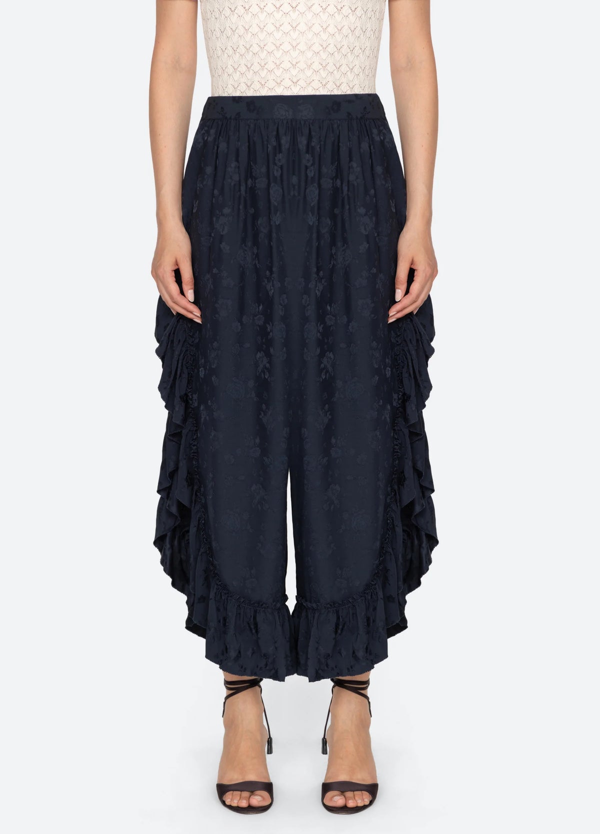 Shay Lace Ruffle Pants NAVY