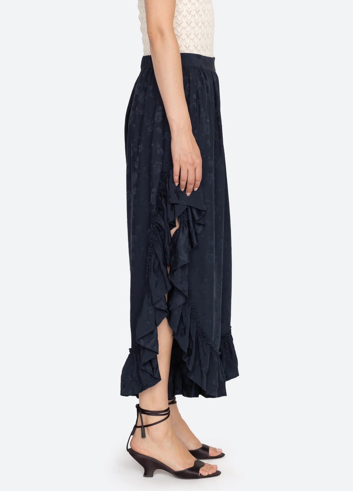 Shay Lace Ruffle Pants NAVY