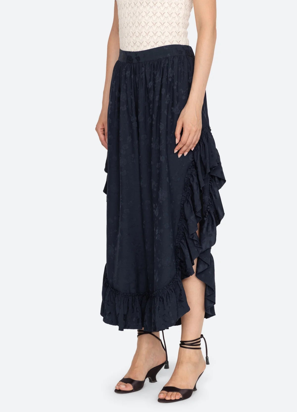 Shay Lace Ruffle Pants NAVY