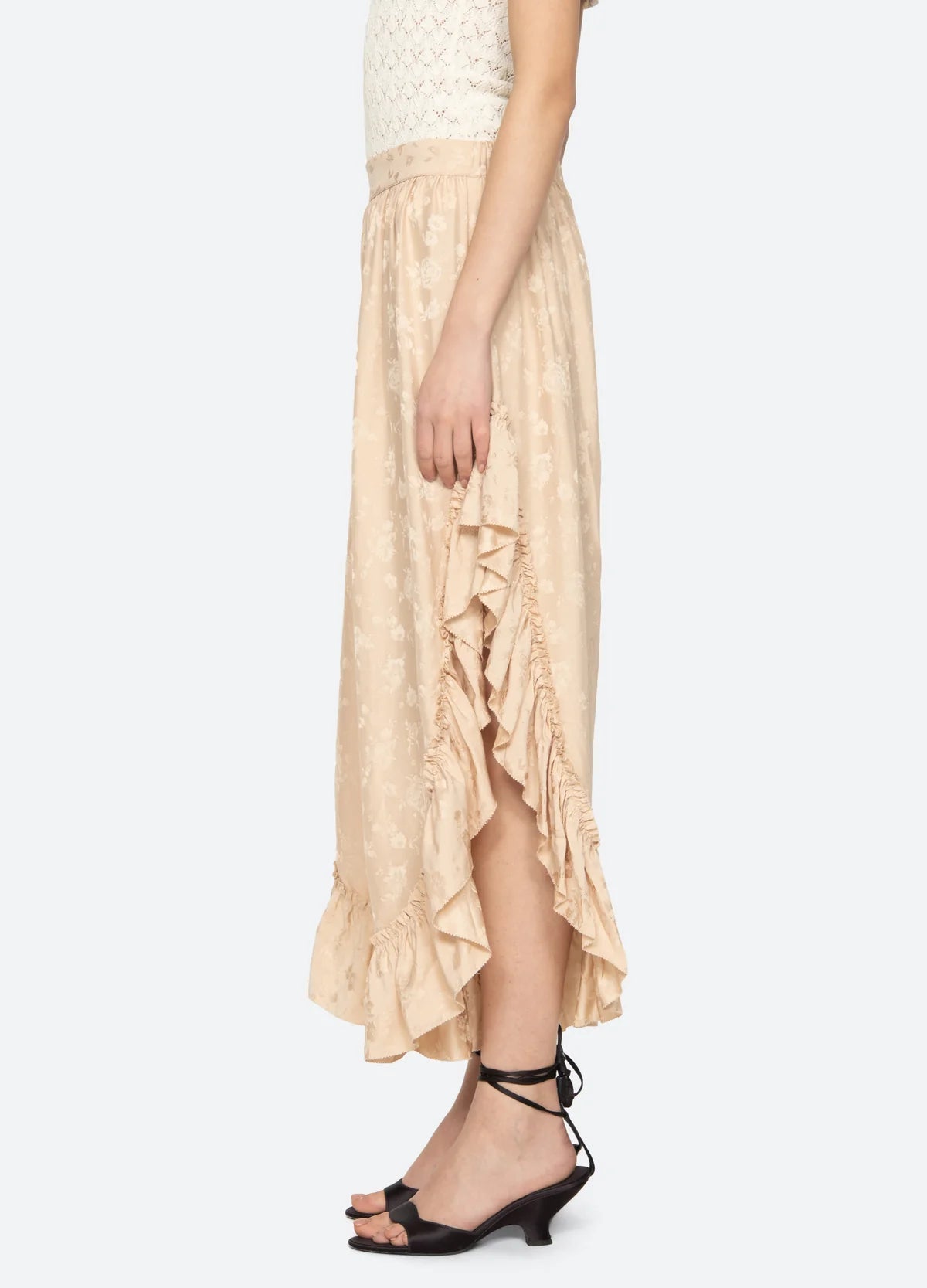 Shay Lace Ruffle Pants NUDE