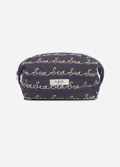 Vita Embroidered Cosmetic Bag NAVY