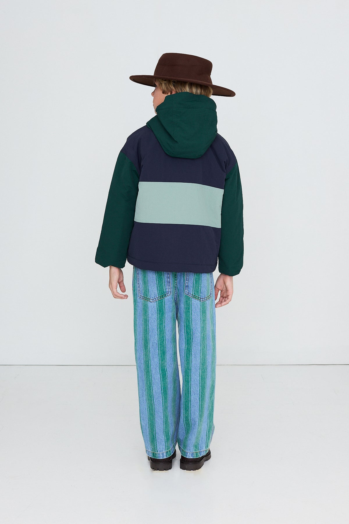 Giacca in tessuto a blocchi di colore LIGHT NAVY