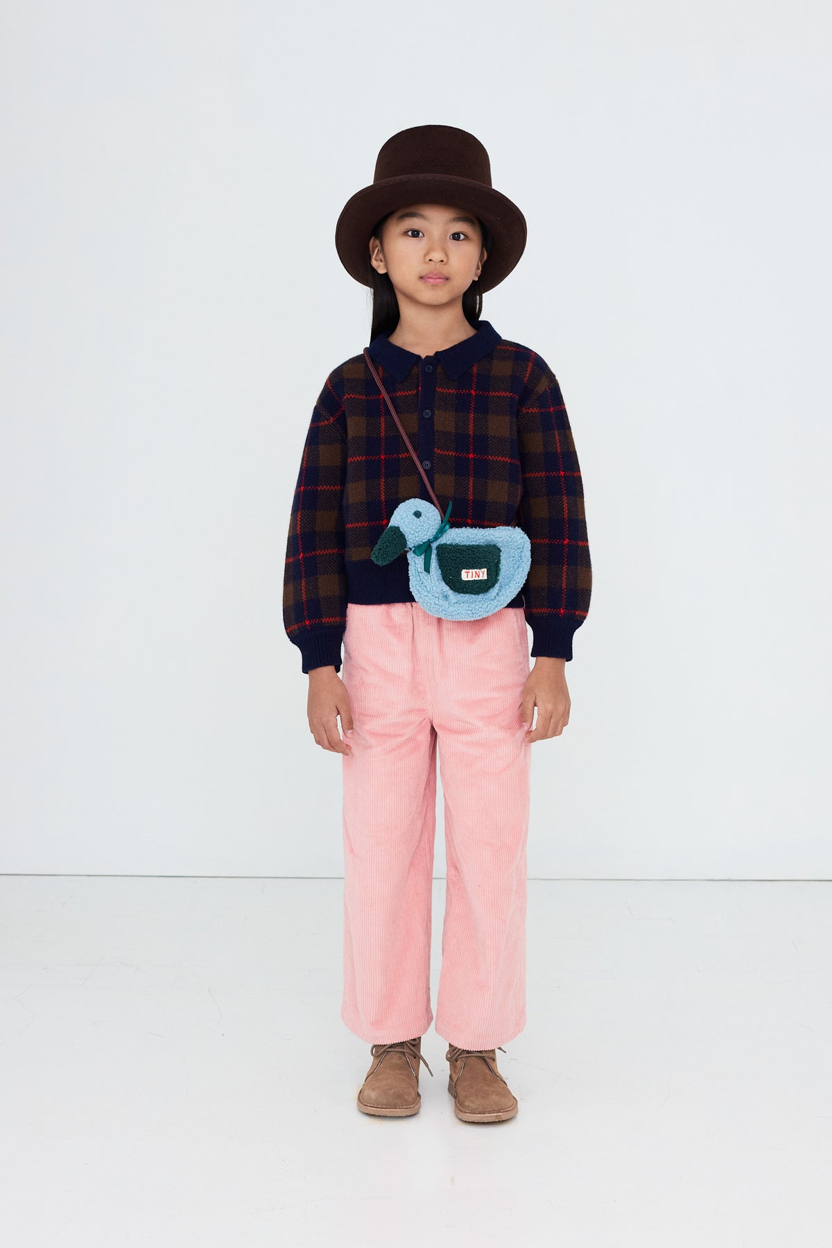 Check Cardigan LIGHT NAVY