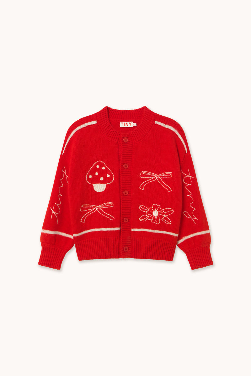 Cardigan con ricami a fiocco