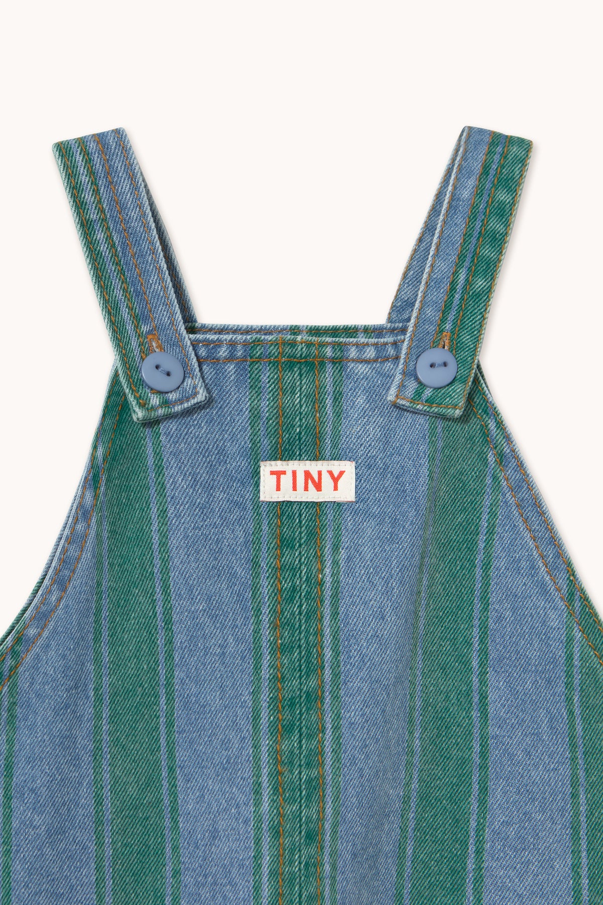 Salopette en jean bébé à rayures rétro DENIM MEDIUM WASH