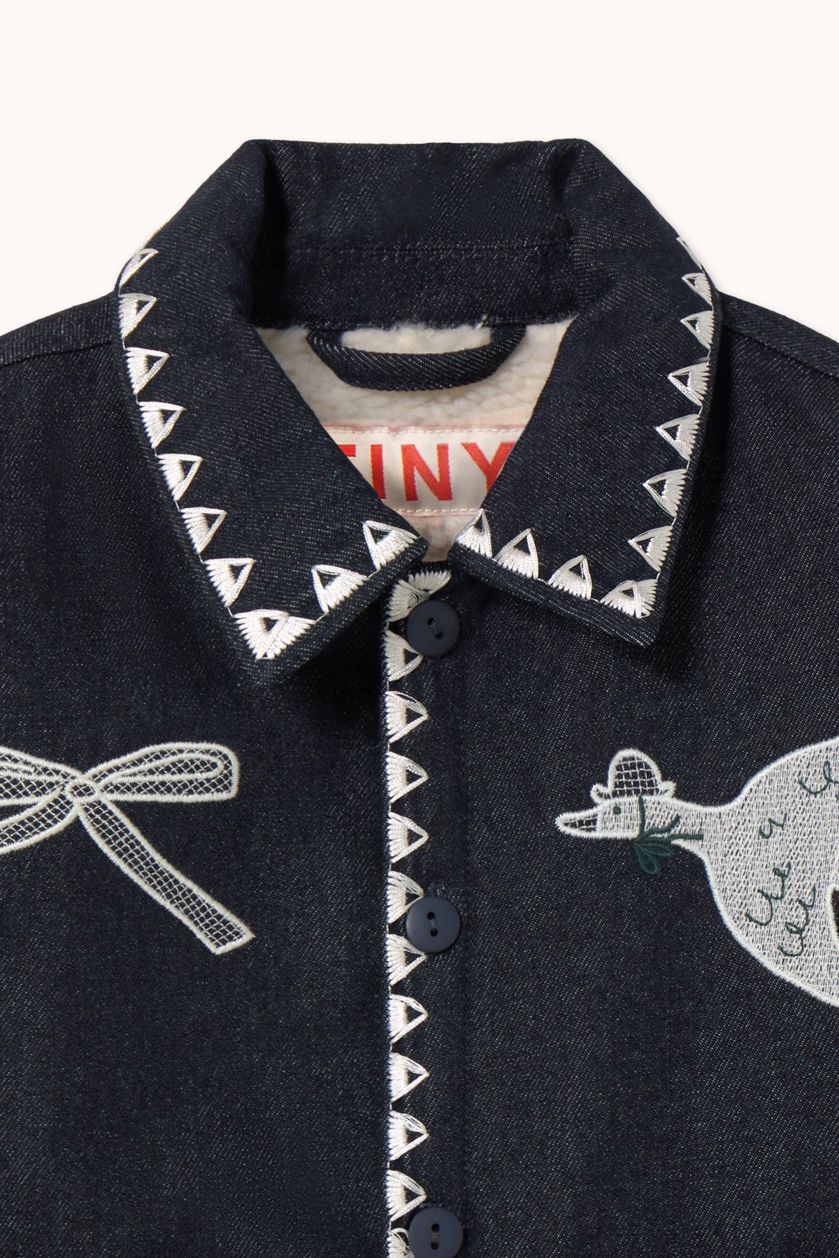 Bunda s drobnou mašličkou DENIM DARK WASH